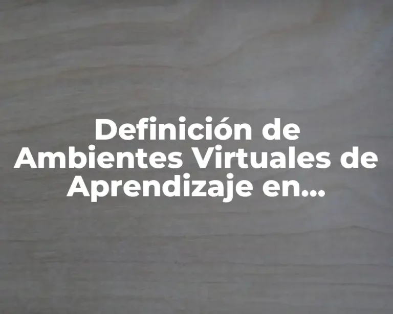 Definición de Ambientes Virtuales de Aprendizaje en Informática