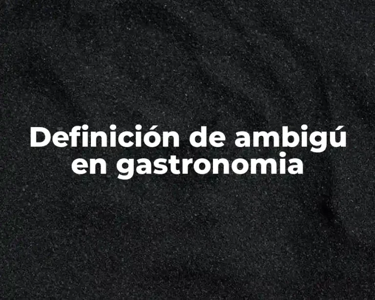 Definición de ambigú en gastronomia