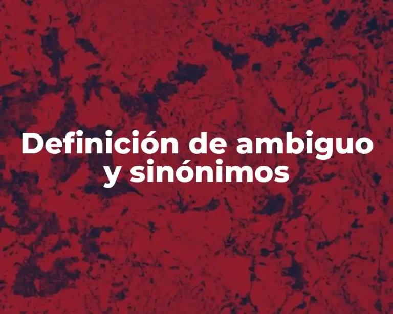 Definición de ambiguo y sinónimos