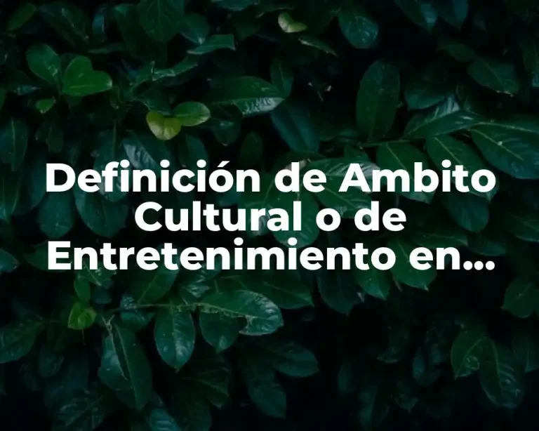 Definición de Ambito Cultural o de Entretenimiento en Informática