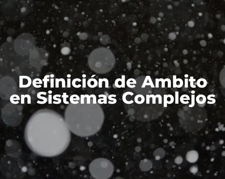 Definición de Ambito en Sistemas Complejos