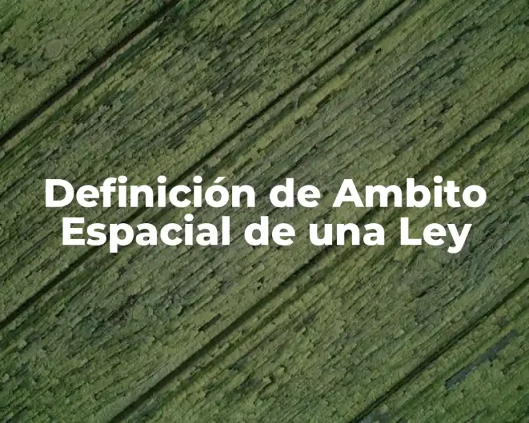 Definición de Ambito Espacial de una Ley