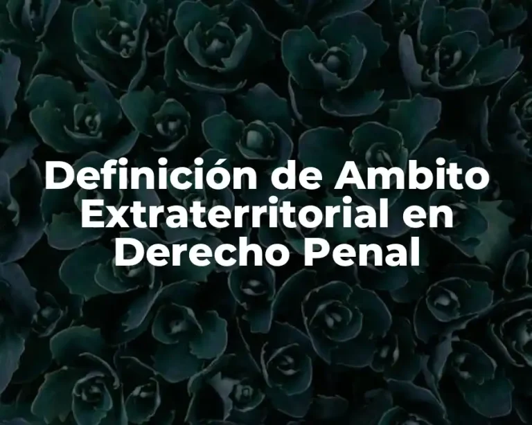 Definición de Ambito Extraterritorial en Derecho Penal