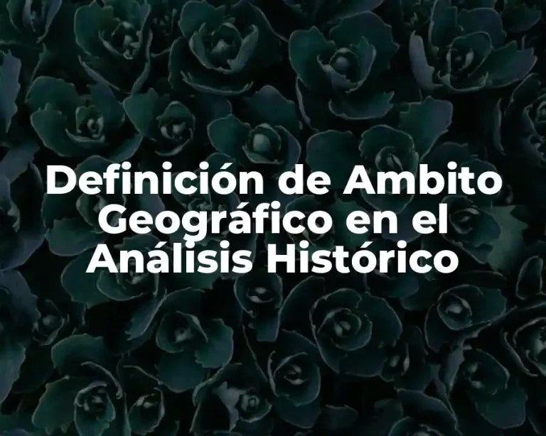 Definición de Ambito Geográfico en el Análisis Histórico