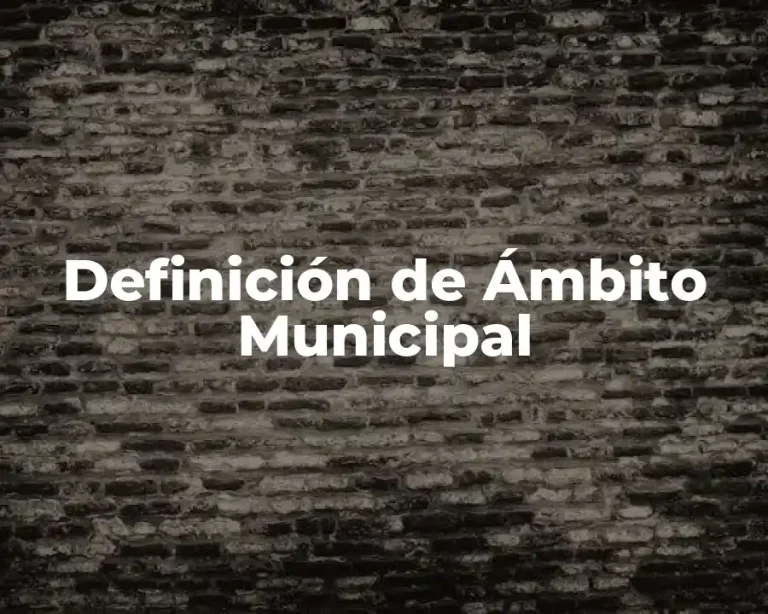Definición de Ámbito Municipal