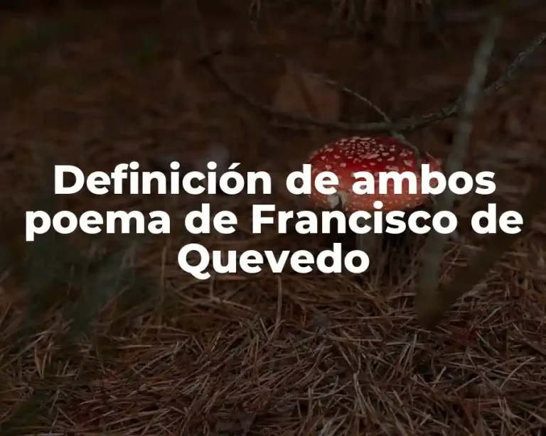 Definición de ambos poema de Francisco de Quevedo