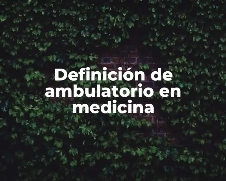 Definición de ambulatorio en medicina
