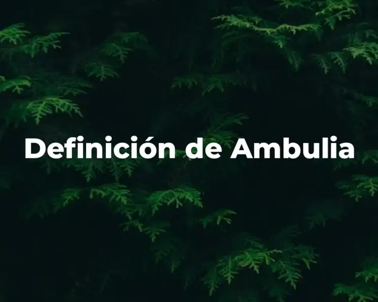 Definición de Ambulia