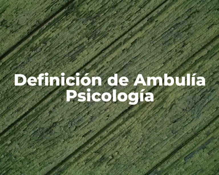Definición de Ambulía Psicología