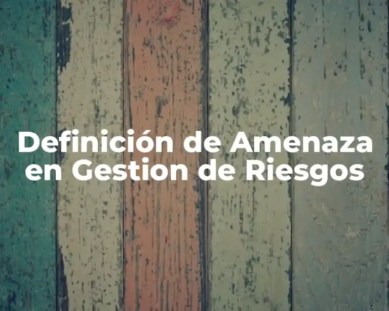 Definición de Amenaza en Gestion de Riesgos