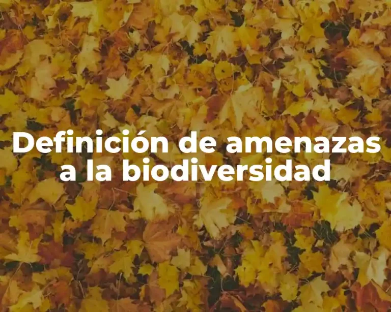 Definición de amenazas a la biodiversidad