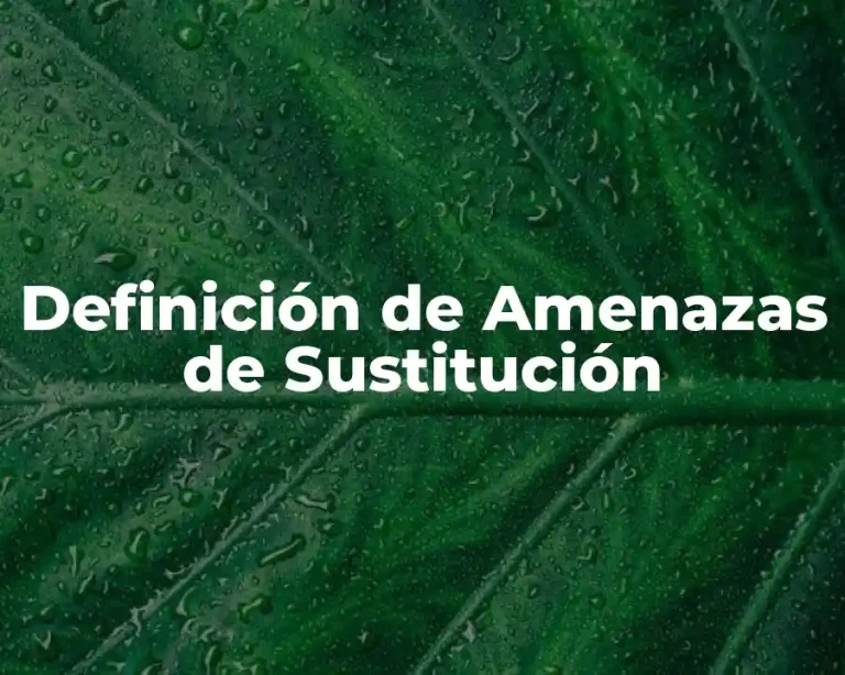 Definición de Amenazas de Sustitución