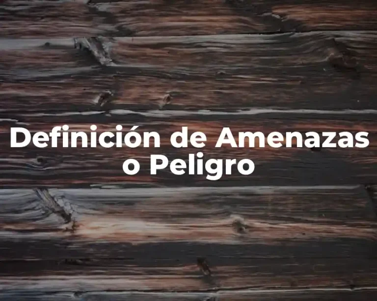 Definición de Amenazas o Peligro