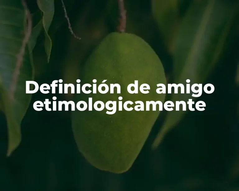 Definición de amigo etimologicamente