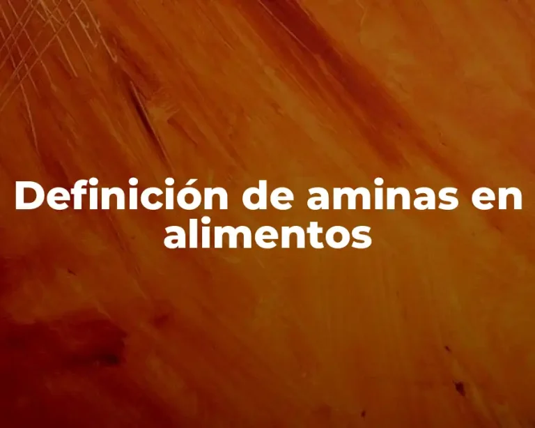 Definición de aminas en alimentos