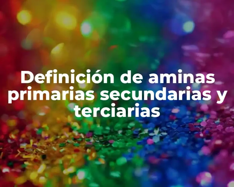 Definición de aminas primarias secundarias y terciarias