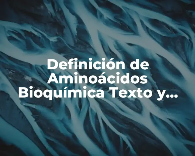 Definición de Aminoácidos Bioquímica Texto y Atlas