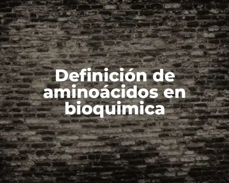 Definición de aminoácidos en bioquimica