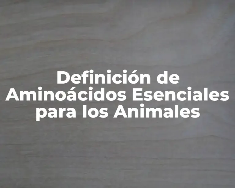 Definición de Aminoácidos Esenciales para los Animales
