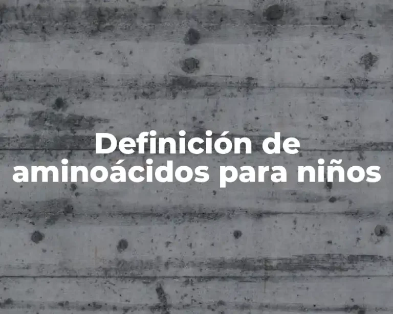 Definición de aminoácidos para niños