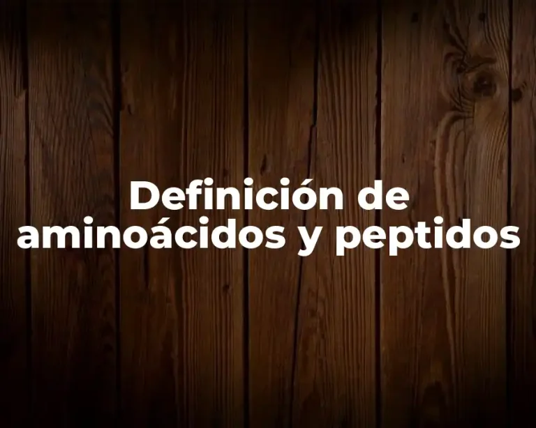 Definición de aminoácidos y peptidos
