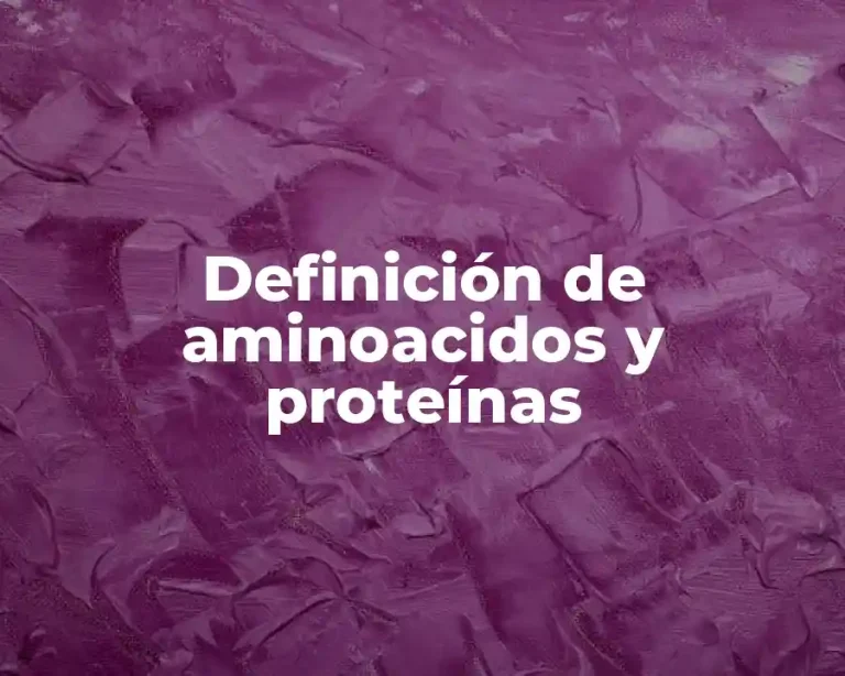 Definición de aminoacidos y proteínas