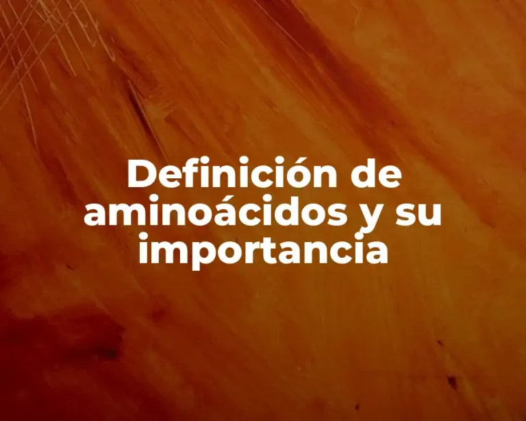 Definición de aminoácidos y su importancia