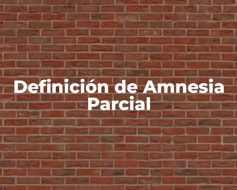Definición de Amnesia Parcial