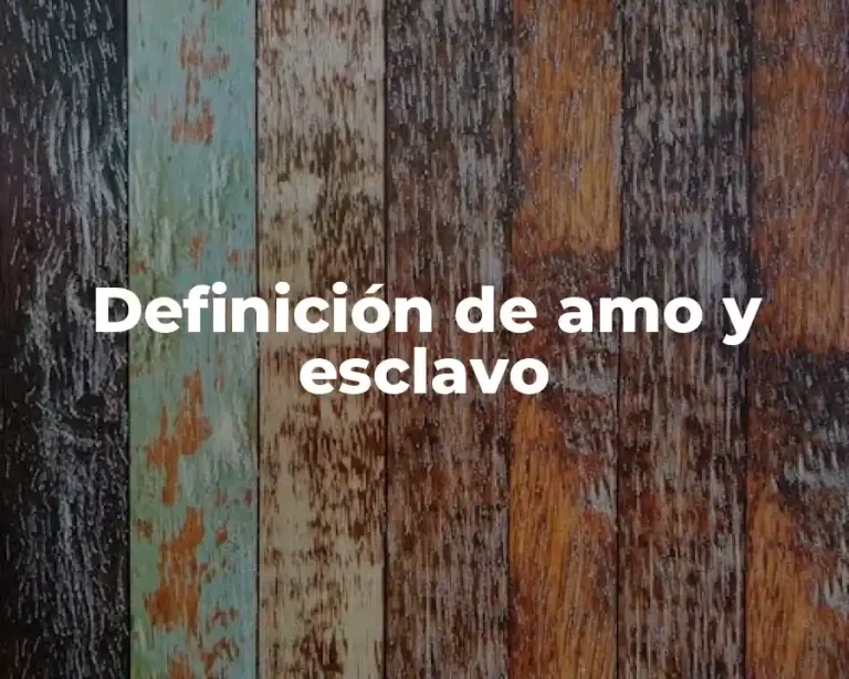 Definición de amo y esclavo