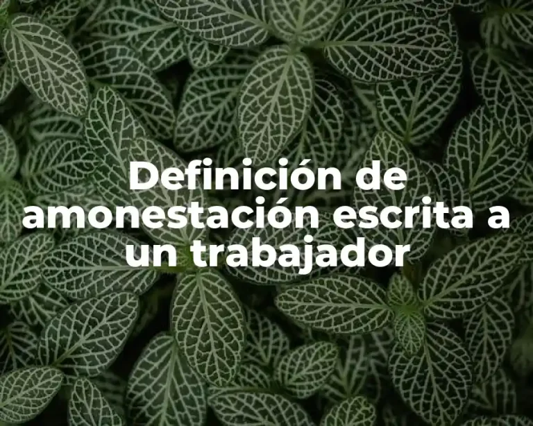 Definición de amonestación escrita a un trabajador