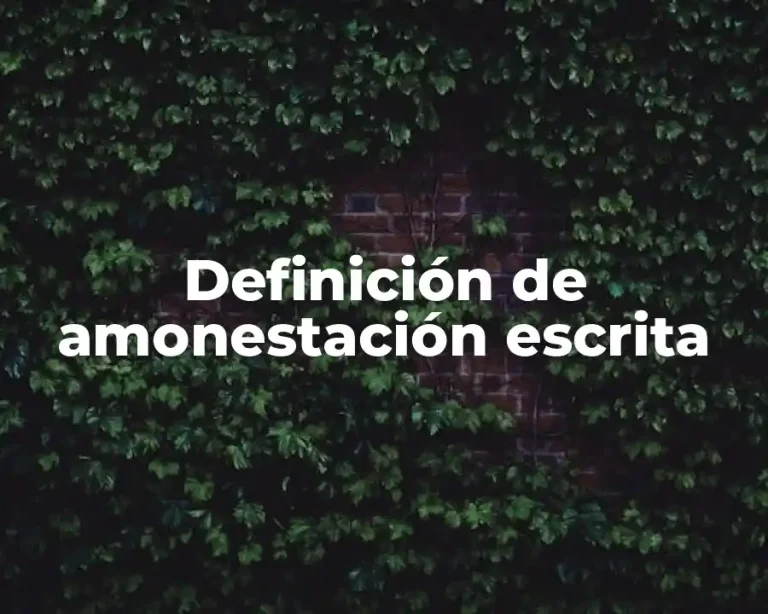 Definición de amonestación escrita