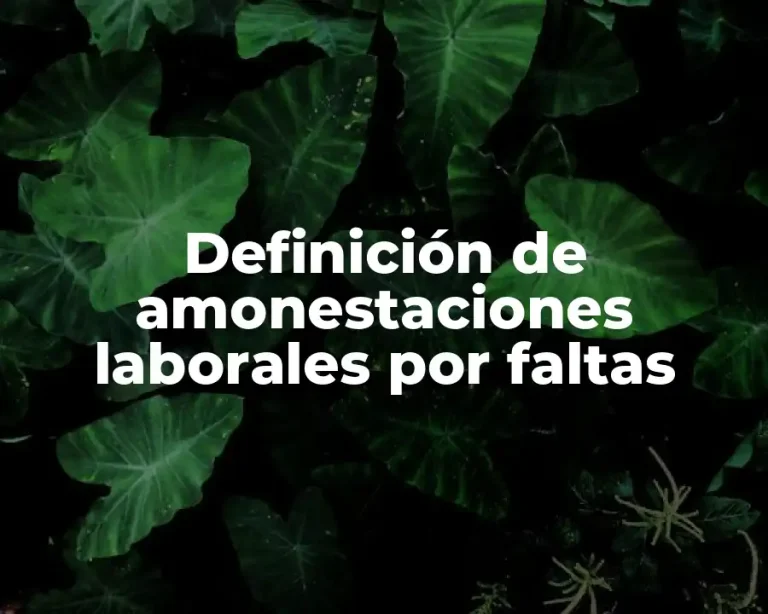 Definición de amonestaciones laborales por faltas