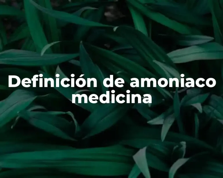 Definición de amoniaco medicina