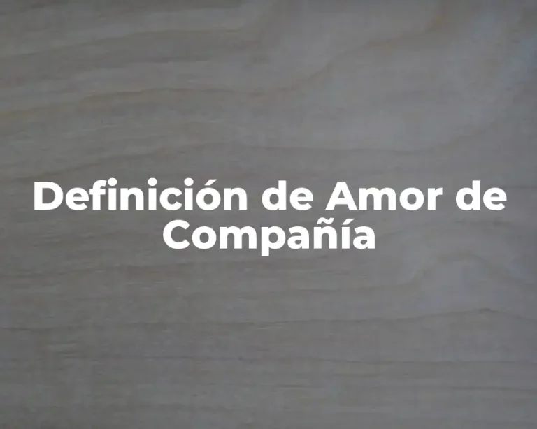 Definición de Amor de Compañía
