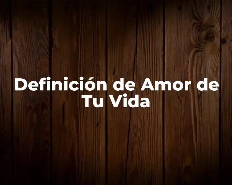 Definición de Amor de Tu Vida