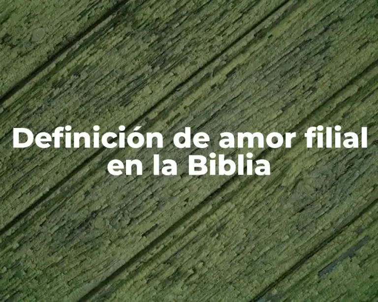 Definición de amor filial en la Biblia