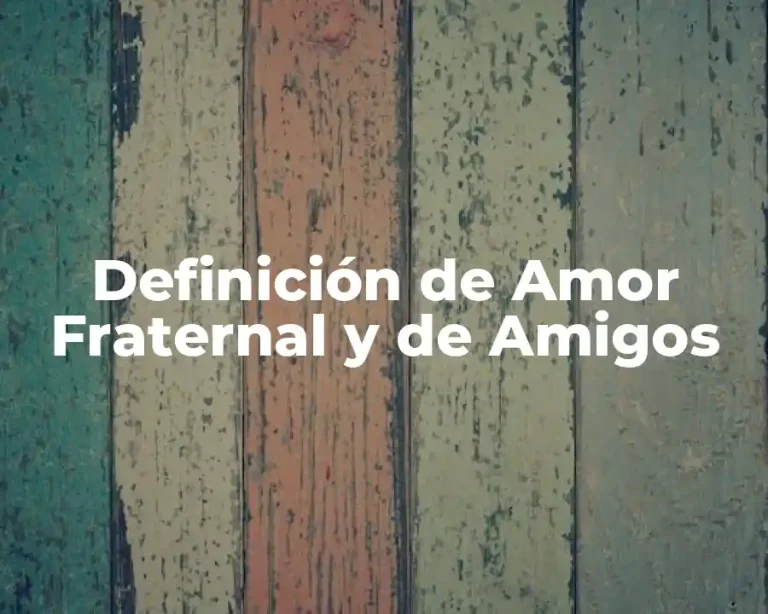 Definición de Amor Fraternal y de Amigos