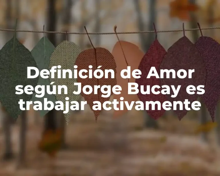 Definición de Amor según Jorge Bucay es trabajar activamente