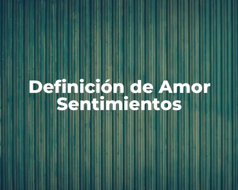 Definición de Amor Sentimientos