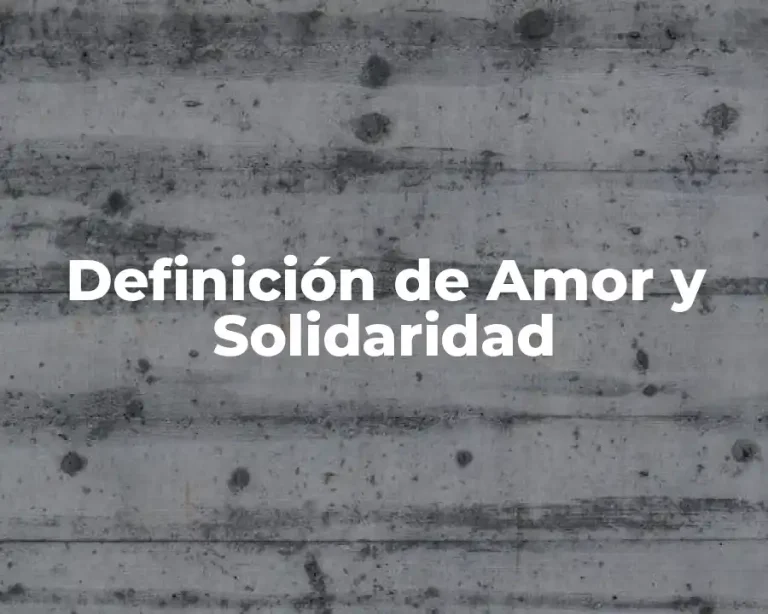 Definición de Amor y Solidaridad