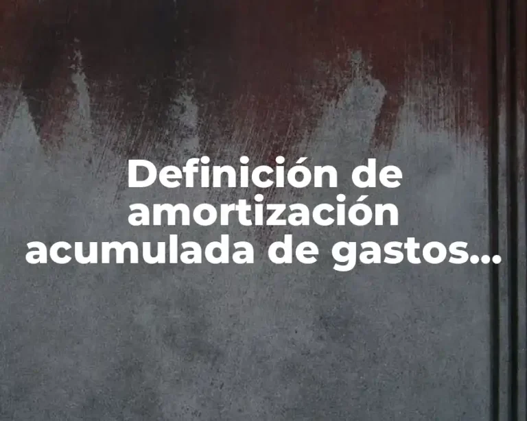 Definición de amortización acumulada de gastos preoperativos