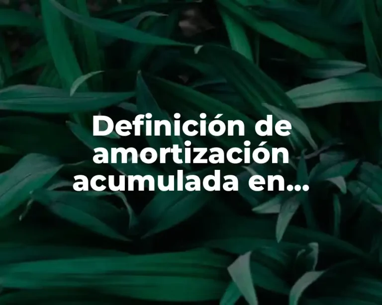 Definición de amortización acumulada en contabilidad