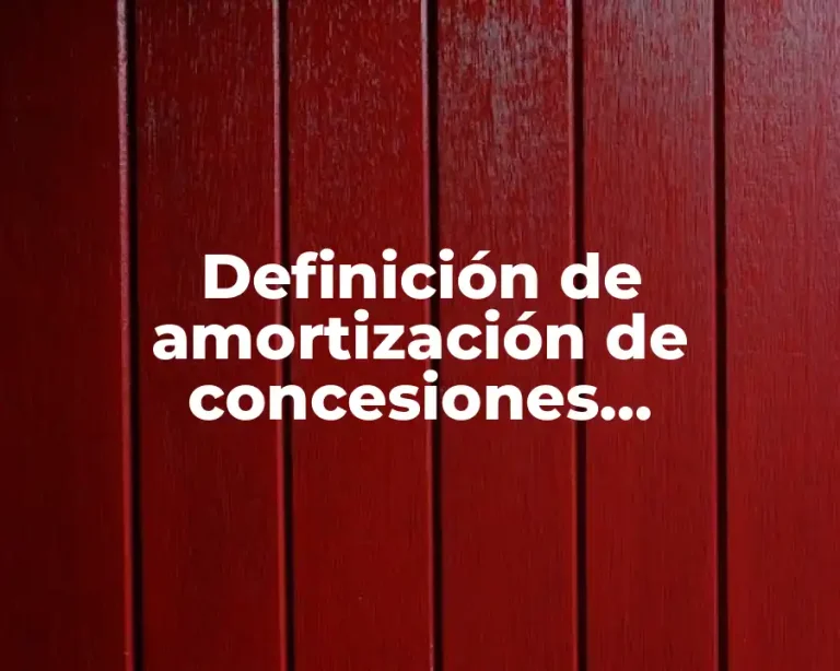 Definición de amortización de concesiones administrativas