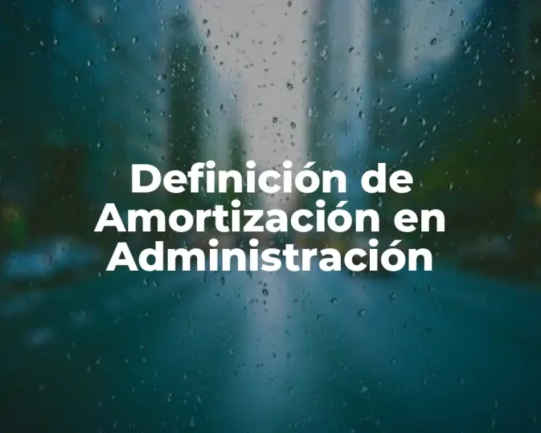 Definición de Amortización en Administración
