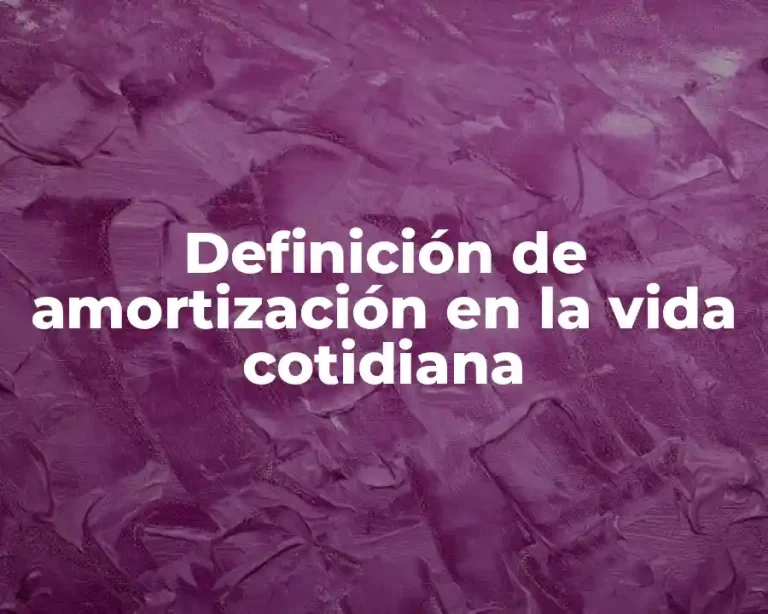 Definición de amortización en la vida cotidiana