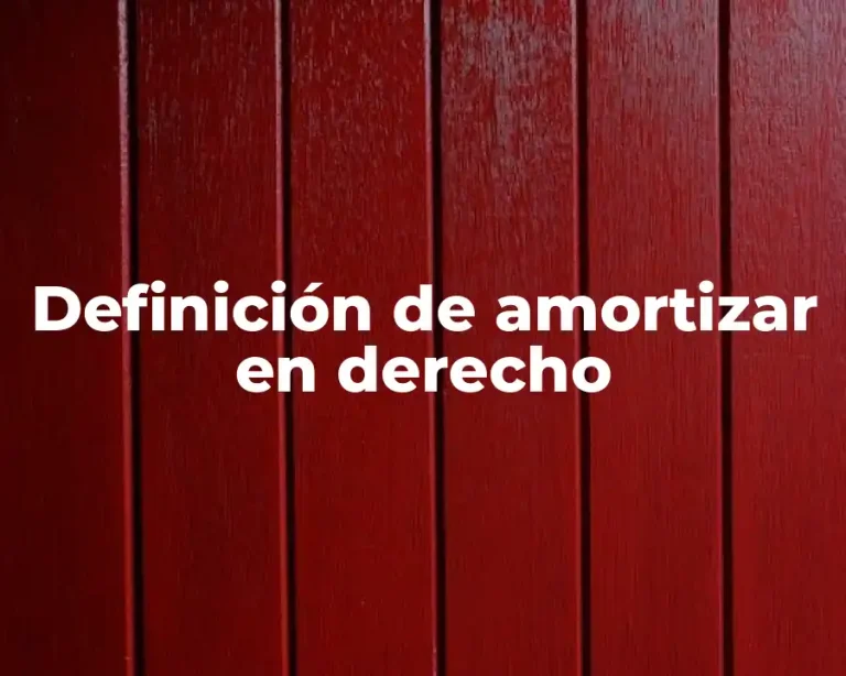 Definición de amortizar en derecho