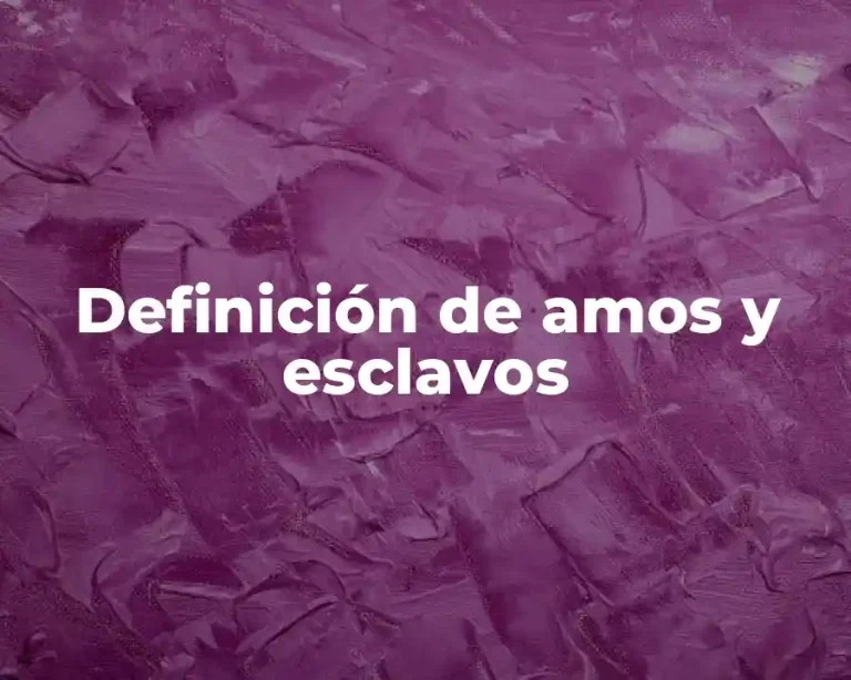 Definición de amos y esclavos