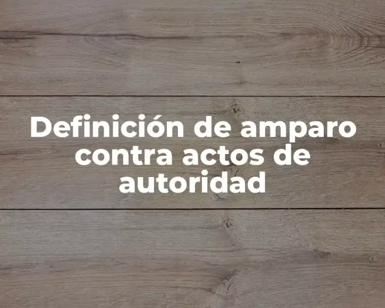 Definición de amparo contra actos de autoridad