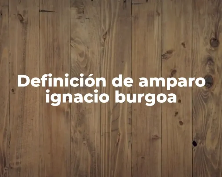 Definición de amparo ignacio burgoa