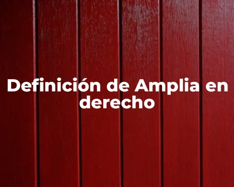 Definición de Amplia en derecho